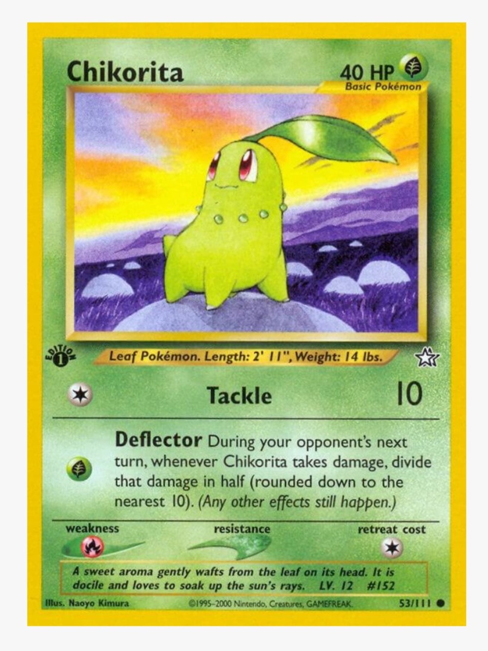Chikorita Neo Genesis Unlimited Pokemon Trading Card
